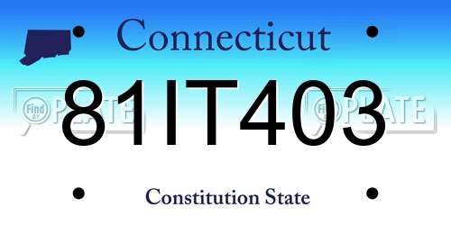 81IT403 Connecticut License Plate
