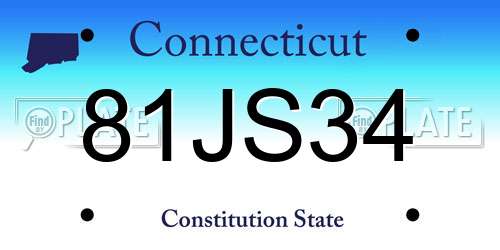 81JS34 Connecticut License Plate