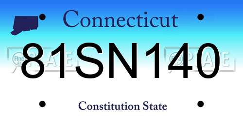 81SN140 Connecticut License Plate