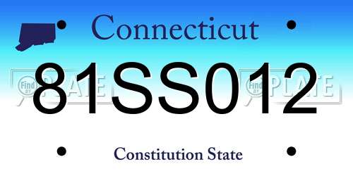 81SS012 Connecticut License Plate