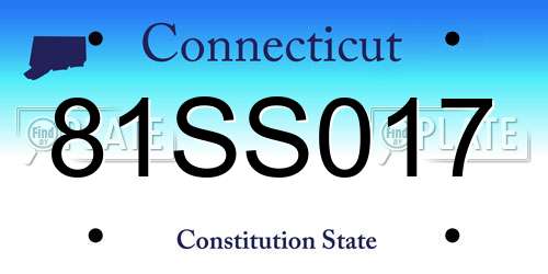 81SS017 Connecticut License Plate