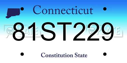 81ST229 Connecticut License Plate