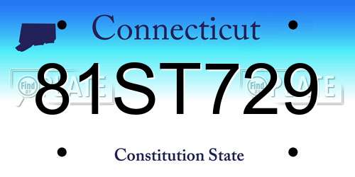 81ST729 Connecticut License Plate