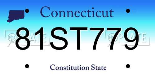 81ST779 Connecticut License Plate