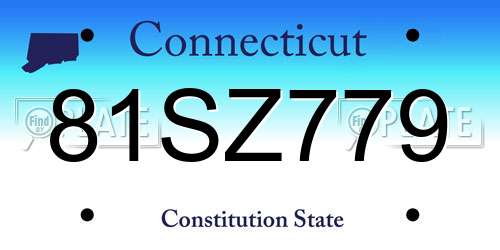 81SZ779 Connecticut License Plate