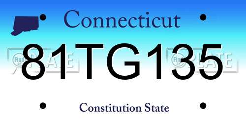 81TG135 Connecticut License Plate
