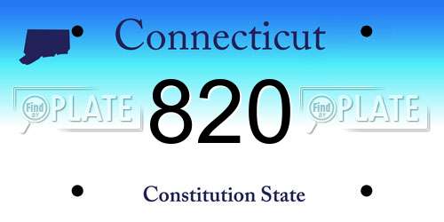 820 Connecticut License Plate