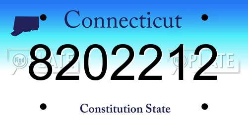 8202212 Connecticut License Plate