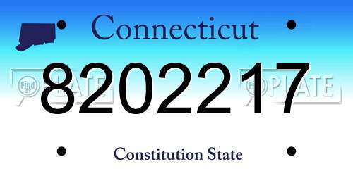 8202217 Connecticut License Plate