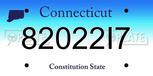 82022I7 Connecticut License Plate