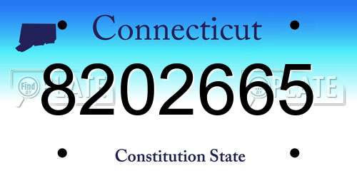 8202665 Connecticut License Plate