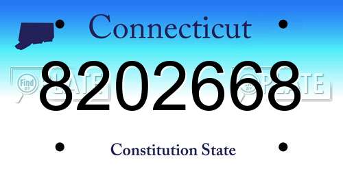 8202668 Connecticut License Plate