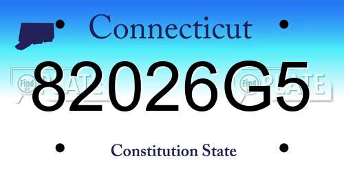 82026G5 Connecticut License Plate