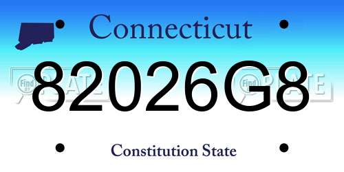 82026G8 Connecticut License Plate