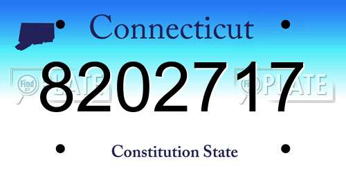 8202717 Connecticut License Plate