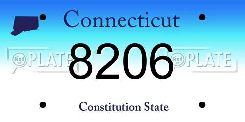 8206 Connecticut License Plate