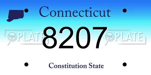 8207 Connecticut License Plate