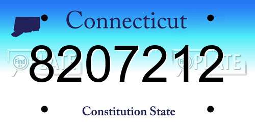 8207212 Connecticut License Plate