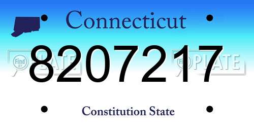 8207217 Connecticut License Plate