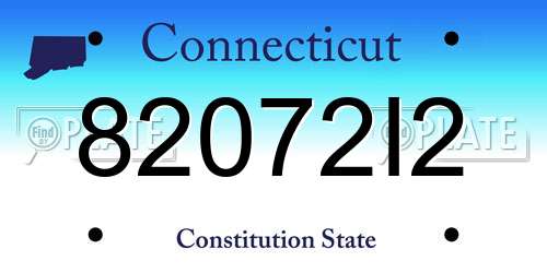 82072I2 Connecticut License Plate