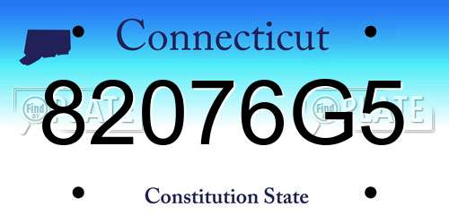 82076G5 Connecticut License Plate