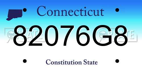82076G8 Connecticut License Plate