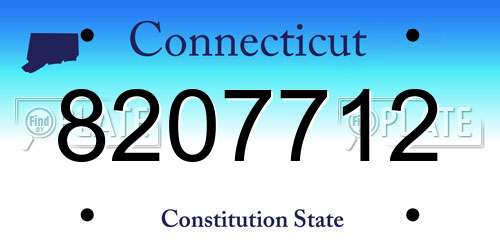 8207712 Connecticut License Plate