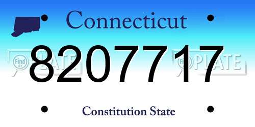 8207717 Connecticut License Plate