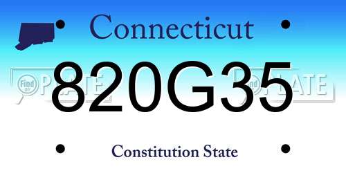 820G35 Connecticut License Plate