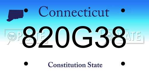 820G38 Connecticut License Plate