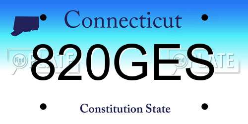 820GES Connecticut License Plate