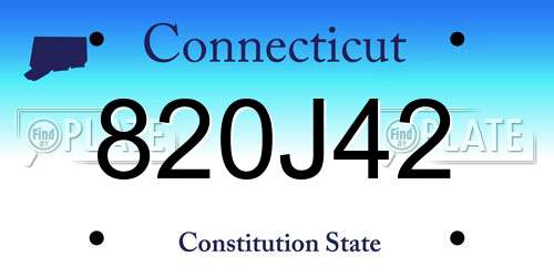 820J42 Connecticut License Plate