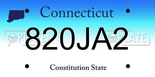 820JA2 Connecticut License Plate