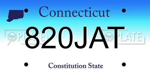 820JAT Connecticut License Plate