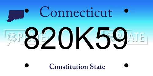 820K59 Connecticut License Plate