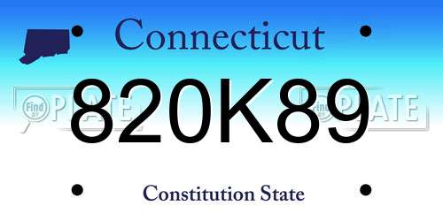 820K89 Connecticut License Plate