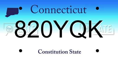 820YQK Connecticut License Plate