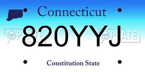 820YYJ Connecticut License Plate