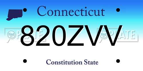 820ZVV Connecticut License Plate