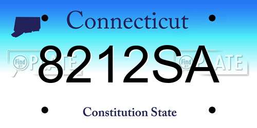 8212SA Connecticut License Plate
