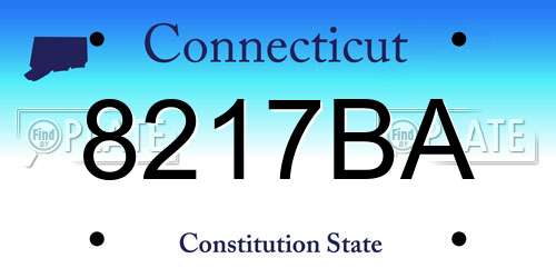 8217BA Connecticut License Plate