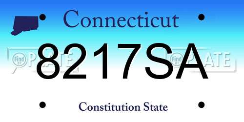 8217SA Connecticut License Plate