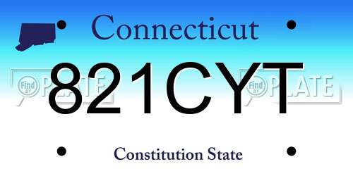 821CYT Connecticut License Plate