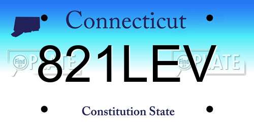 821LEV Connecticut License Plate