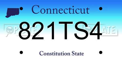 821TS4 Connecticut License Plate