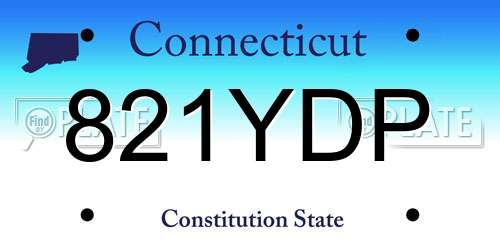 821YDP Connecticut License Plate