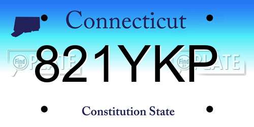 821YKP Connecticut License Plate