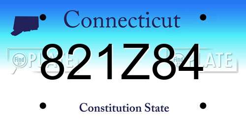 821Z84 Connecticut License Plate