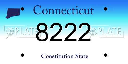 8222 Connecticut License Plate