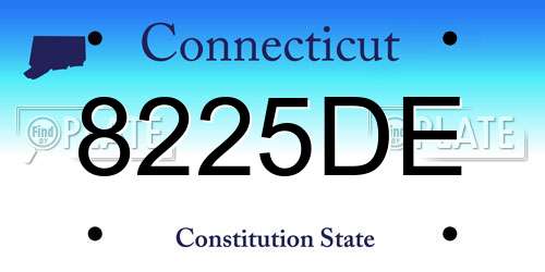 8225DE Connecticut License Plate